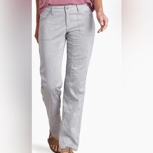 Kuhl Cabo Pants Women’s 14 Short Ash Gray Linen Blend Lightweight Hiking